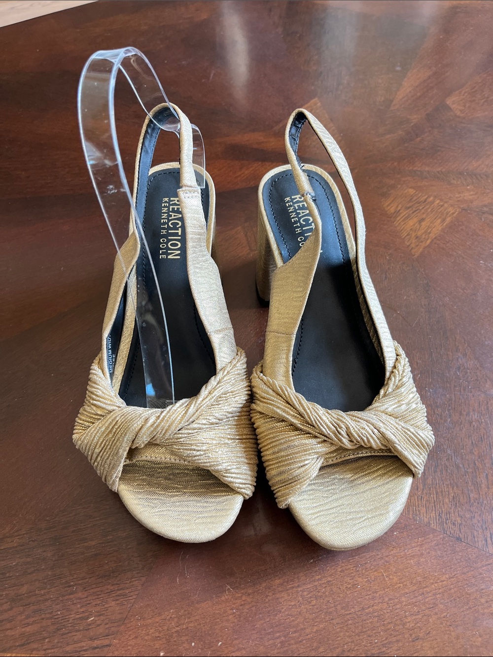 Reaction Kenneth Cole Gold Slingback Knot Sandals